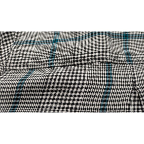 CJ Banks Women's 2X Green Plaid Long Sleeve Raylon Snap Button Pullover Shirt - Picture 8 of 8